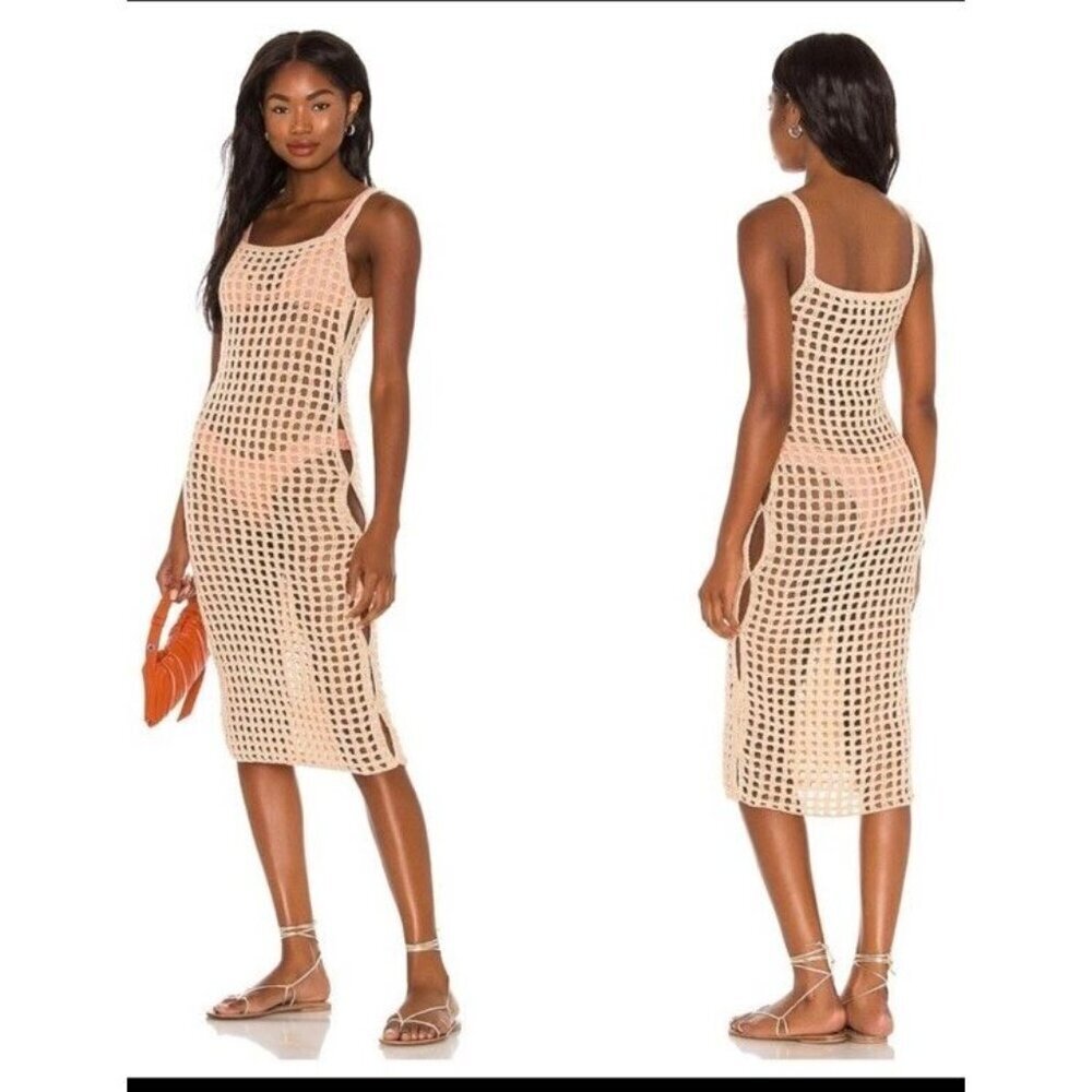 Lovewave Coralee Midi Dress S Crochet Knit Coverup